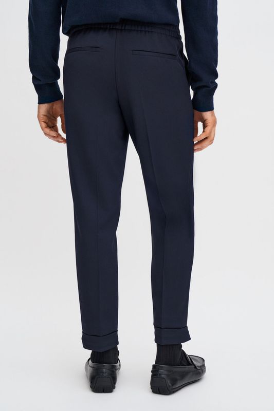 TERRY CROPPPED TROUSERS Navy