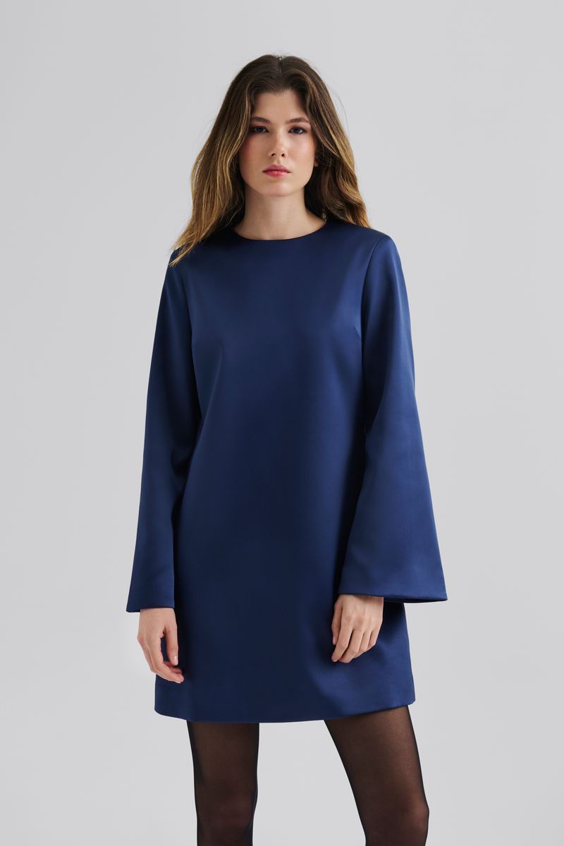 ELNA BOW DETAILED MINI DRESS Dark Blue