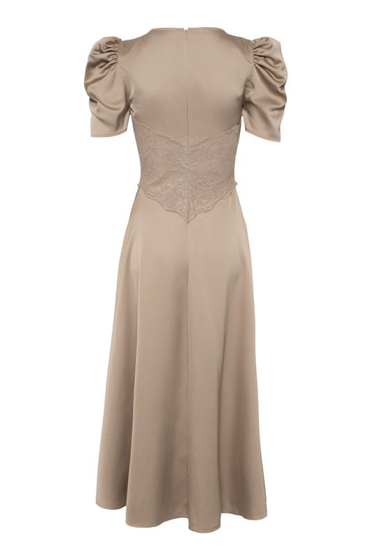 FRANCIS LACE MIDI DRESS Taupe