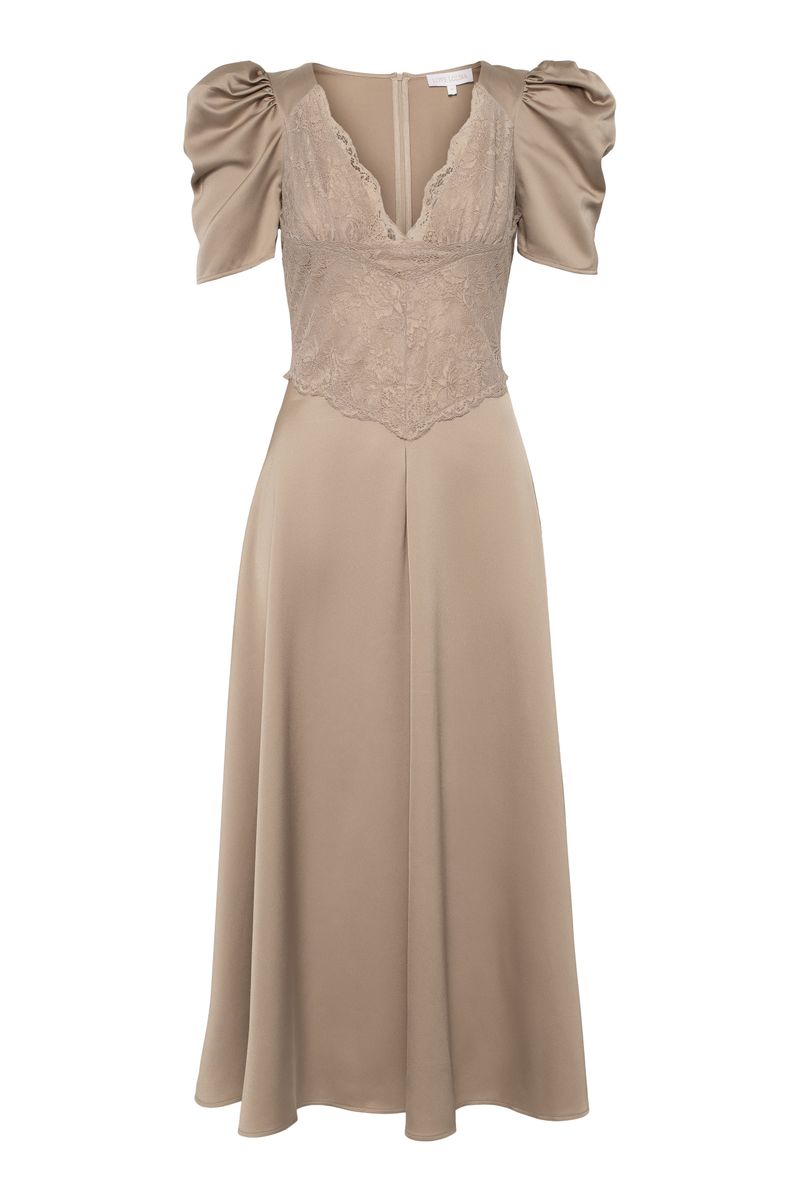 FRANCIS LACE MIDI DRESS Taupe