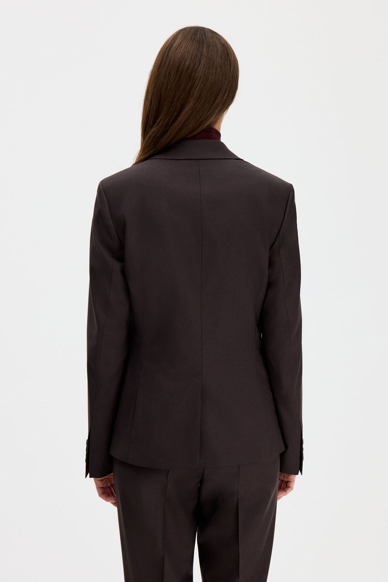 SASHA COOL WOOL BLAZER Dark Chocolate