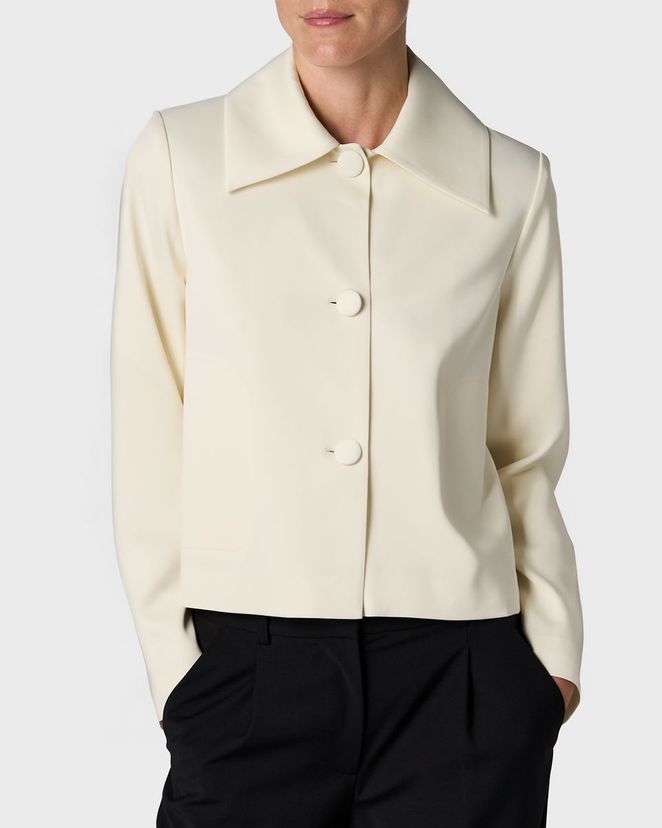 THE DONNA SATIN BLAZER Creme