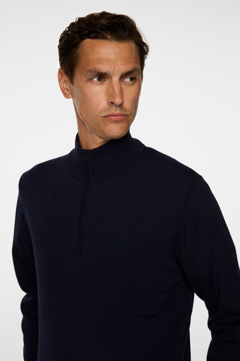 KIYAN MERINO QUARTER ZIP JL Navy