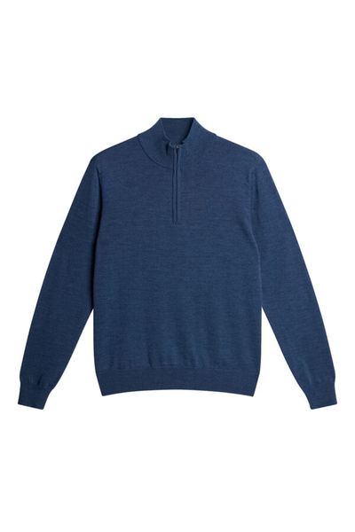 Hovedbilde KIYAN MERINO QUARTER ZIP Vintage Indigo Melange