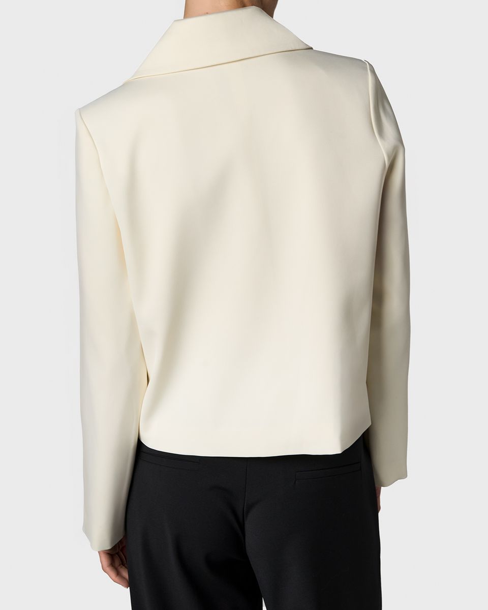 THE DONNA SATIN BLAZER Creme