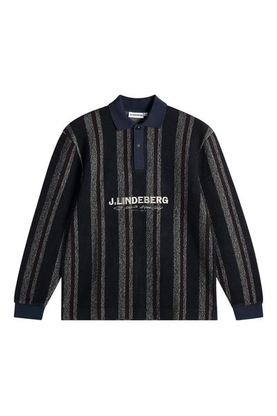 Hovedbilde BERGMAN JACQUARD OVERSIZE POLO Stripe Navy