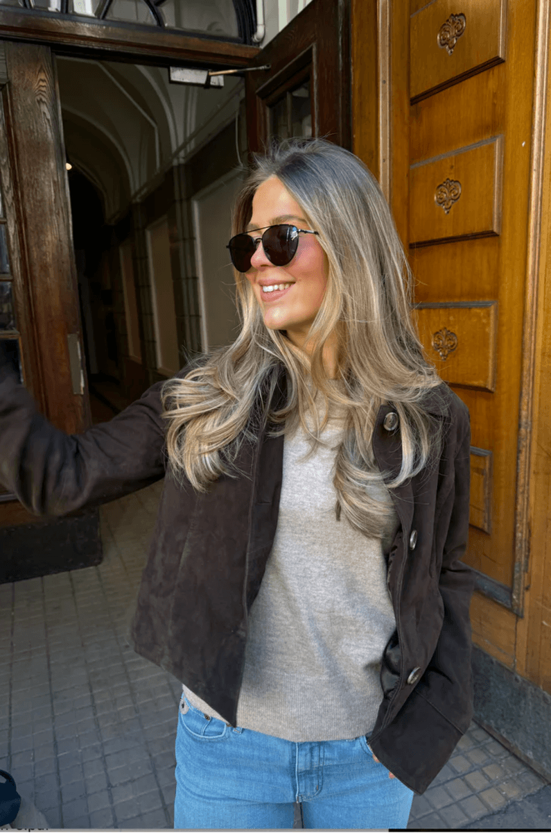 ALLY SEMSKET SKINNJAKKE Brun