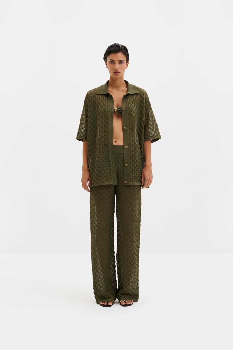ALISSA KNITTED PANTS Dusty Olive