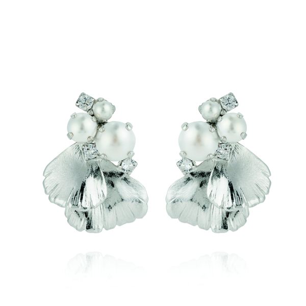 Hovedbilde LUMI PEARL EARRINGSRHODIUM