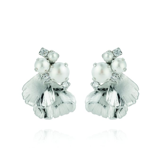 Hovedbilde LUMI PEARL EARRINGSRHODIUM