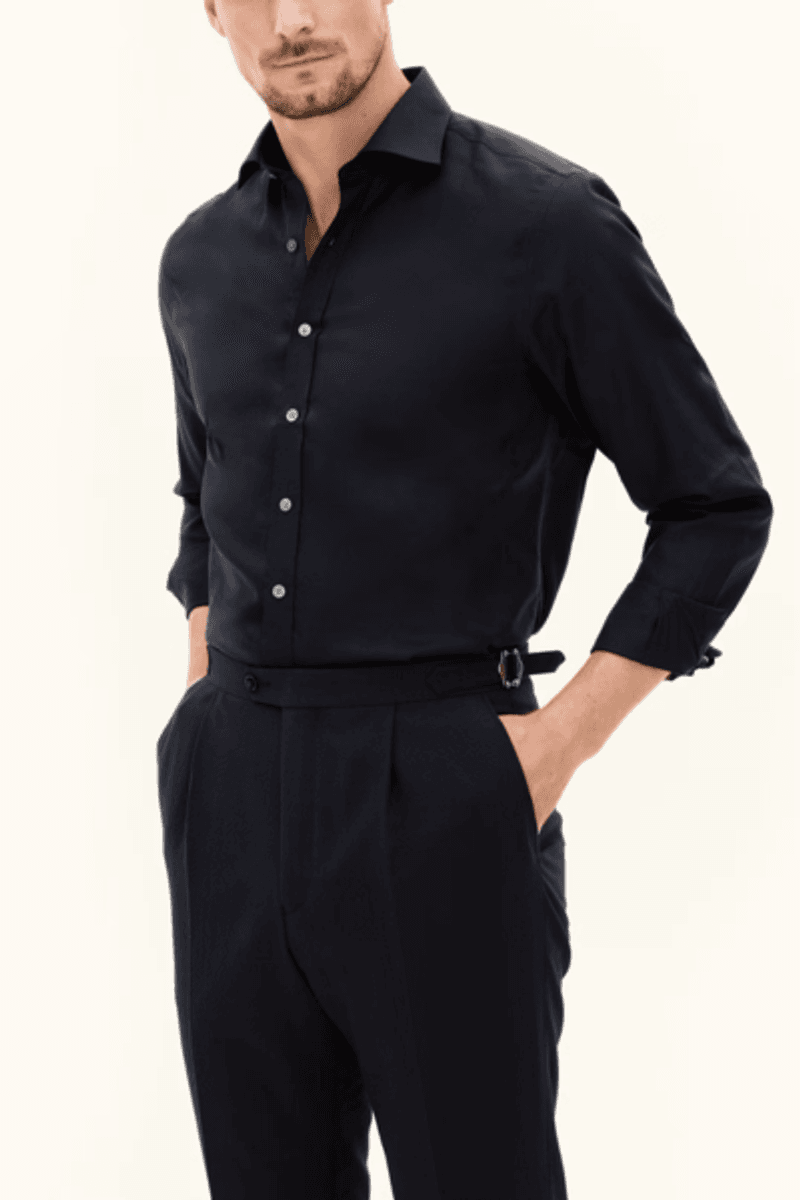 SLIM FIT CUT AWAY STRYKEFRI SKJORTE Navy