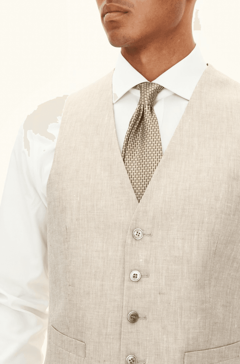 CARLO DRESSVEST I LIN Beige