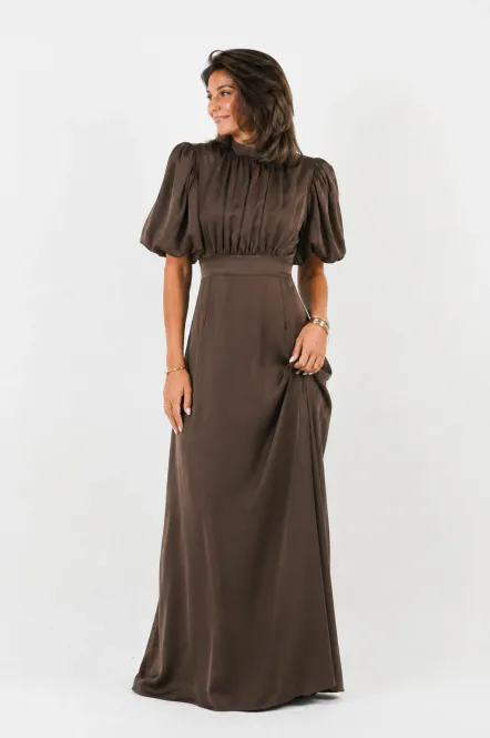 Hovedbilde HOLLY DRESS LONG Coffee Brown