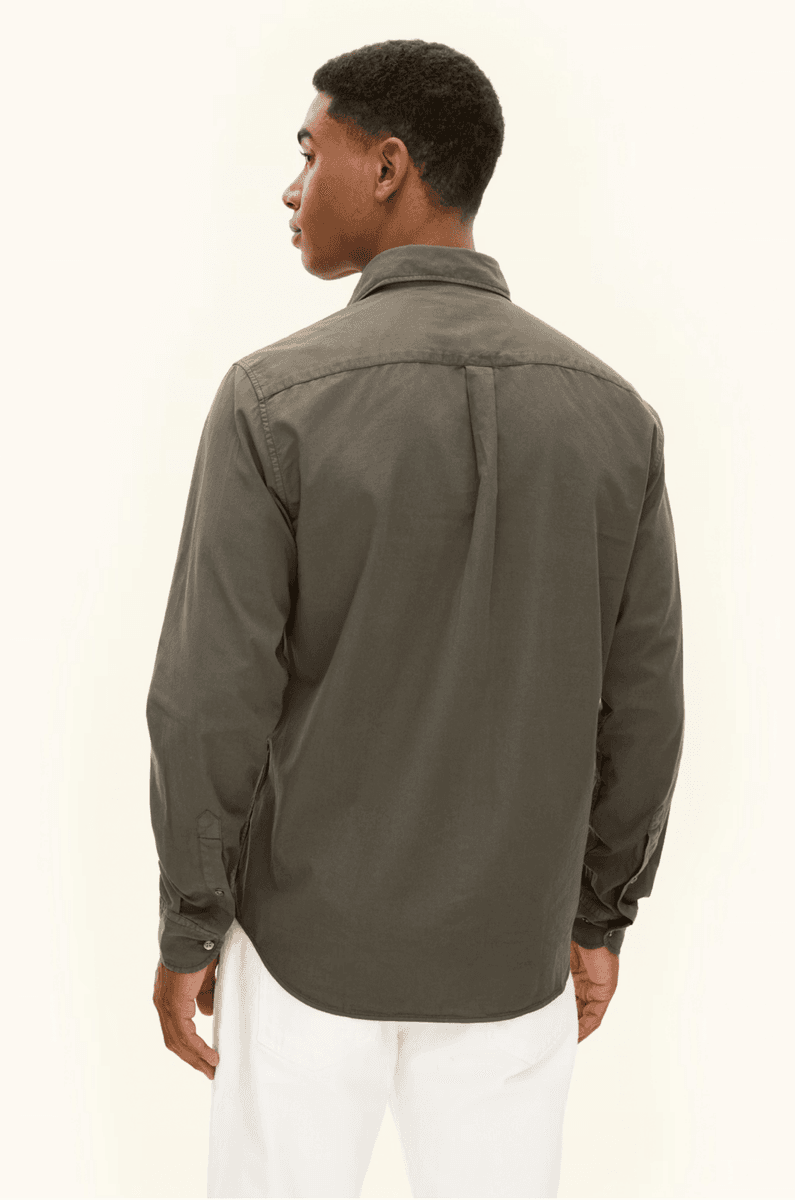 REGULAR FIT TWILLSKJORTE Tree Green