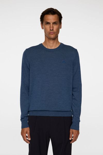 Hovedbilde KEANE MERINO CREW NECK Vintage Indigo Melange